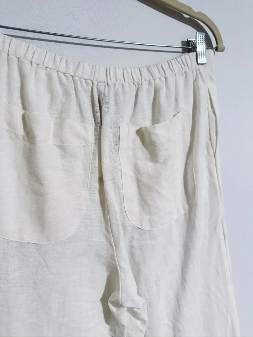Anthropologie - RARE White Linen Lace Pull-On Pants